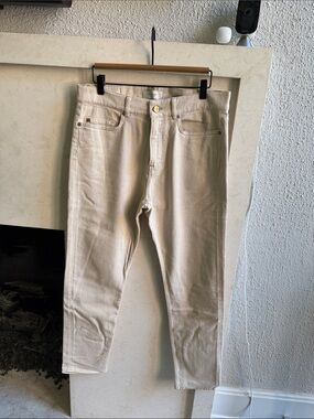 Agnona- Men's Cream Straight-Fit Jeans